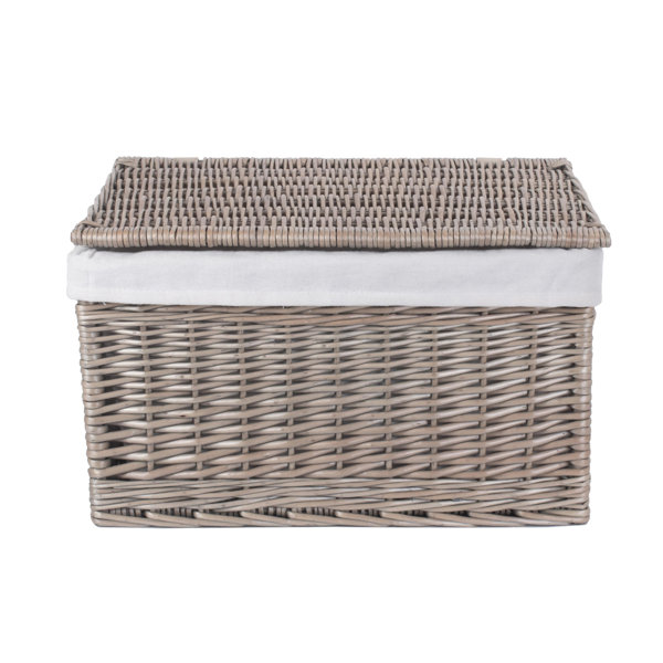 August Grove Wicker Extra Large Lined Storage Hamper & Reviews